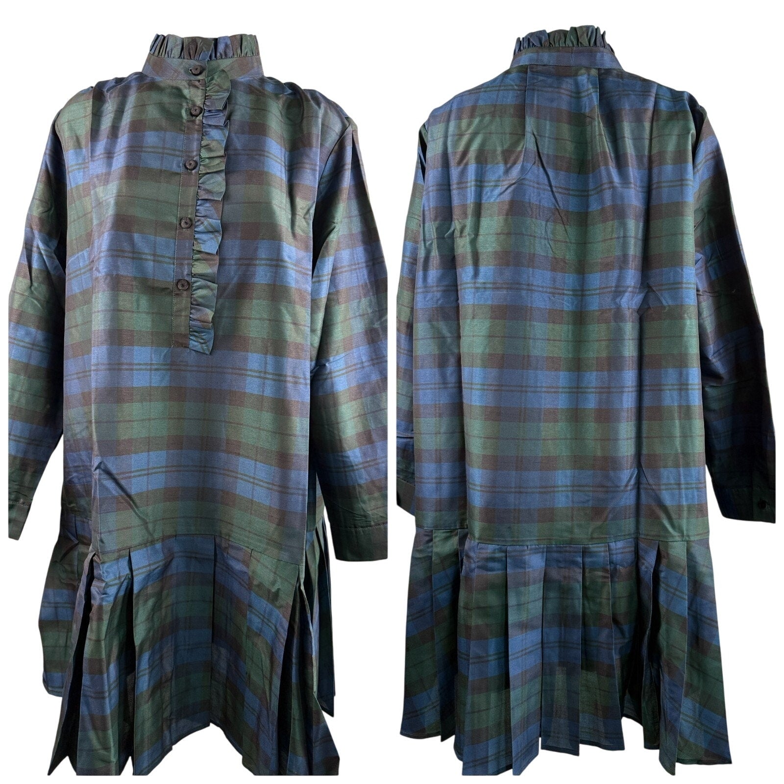 Tuckernuck Blackwatch Tate Plaid Callahan Long Sleeve Mini Dress Size XXL