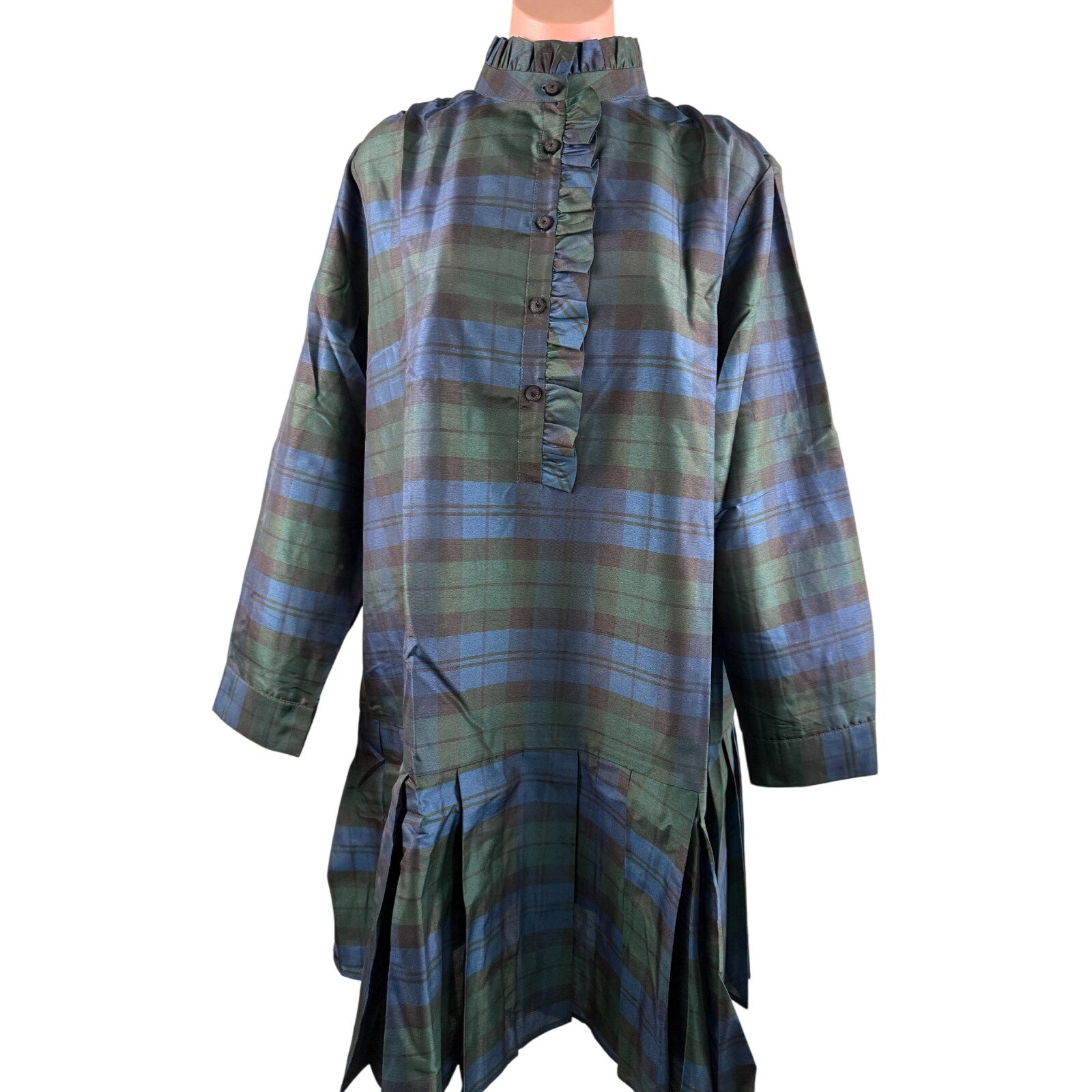 Tuckernuck Blackwatch Tate Plaid Callahan Long Sleeve Mini Dress Size XXL
