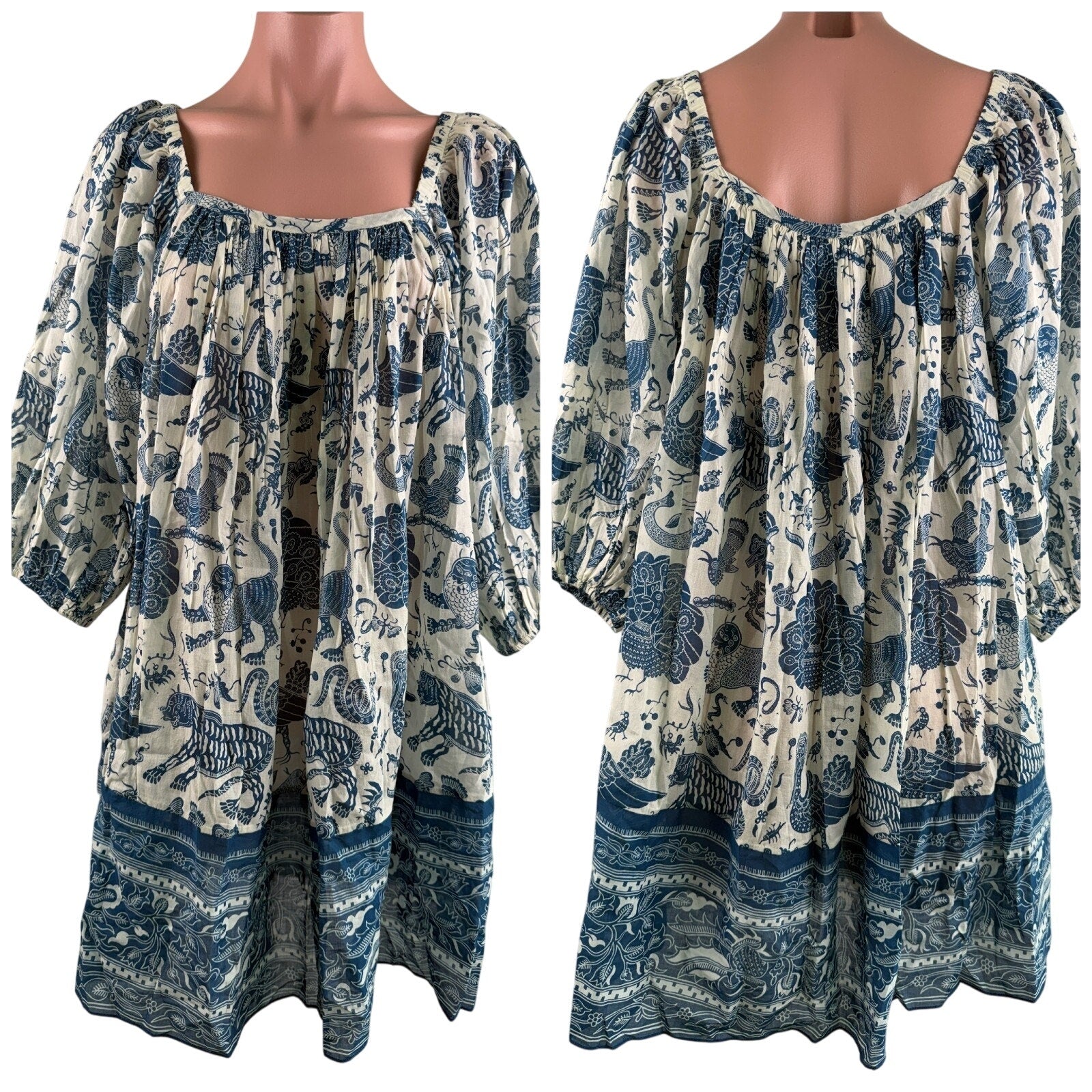 Rhode Sariska Safari Ruby Border Print Relaxed Fit Mini Dress Size XS