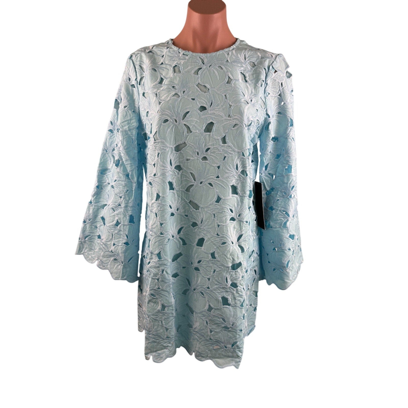 Tuckernuck Aqua Floral Lace Camilla Embroidered Floral Mini Dress Size XL