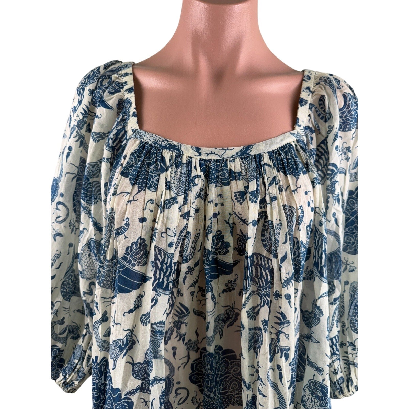 Rhode Sariska Safari Ruby Border Print Relaxed Fit Mini Dress  Size XS