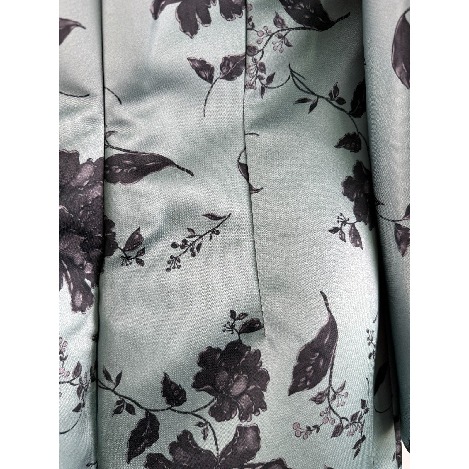 Emilia Wickstead Rose on Pistachio Melina Off Shoulder Dress  US 10 / UK 14