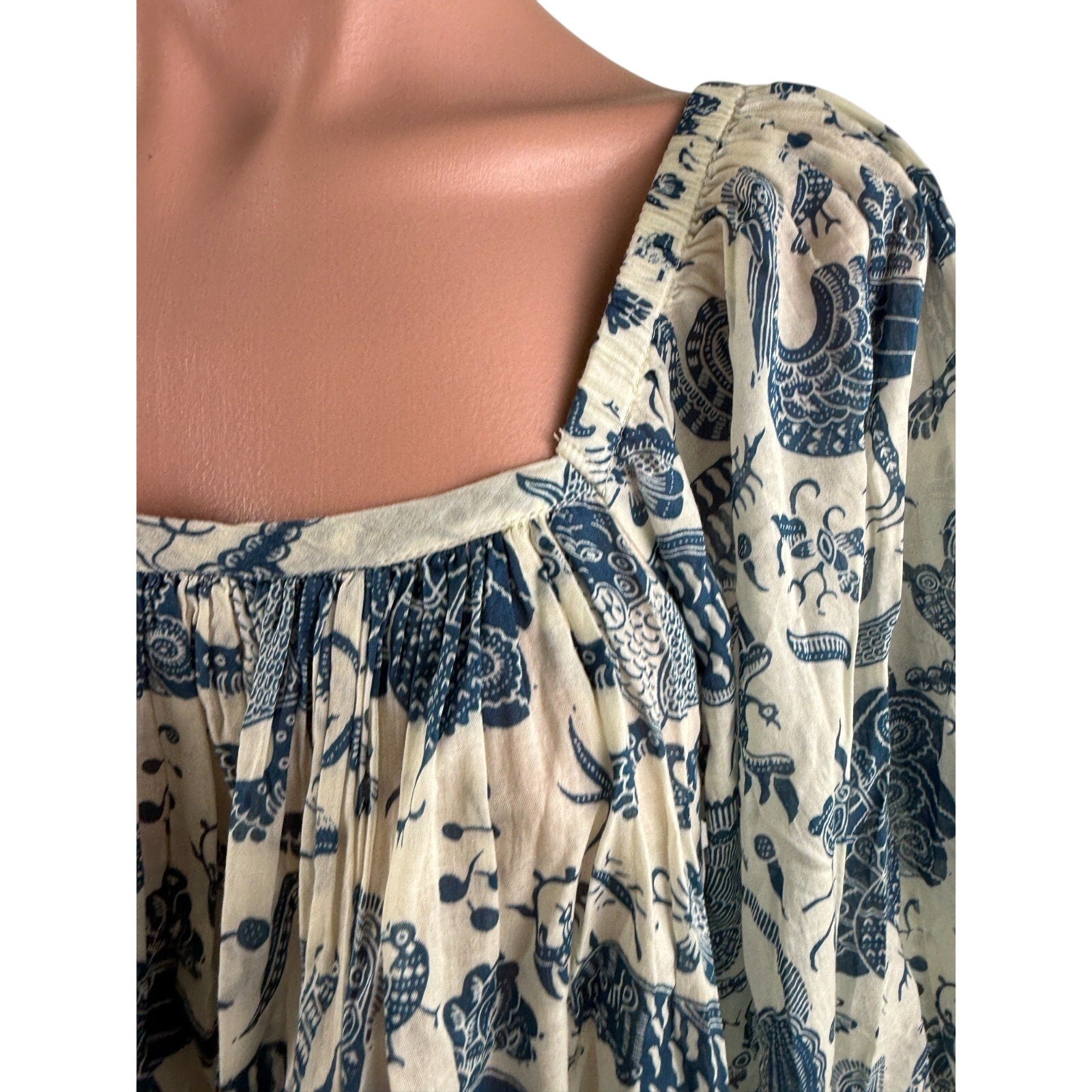 Rhode Sariska Safari Ruby Border Print Relaxed Fit Mini Dress  Size XS