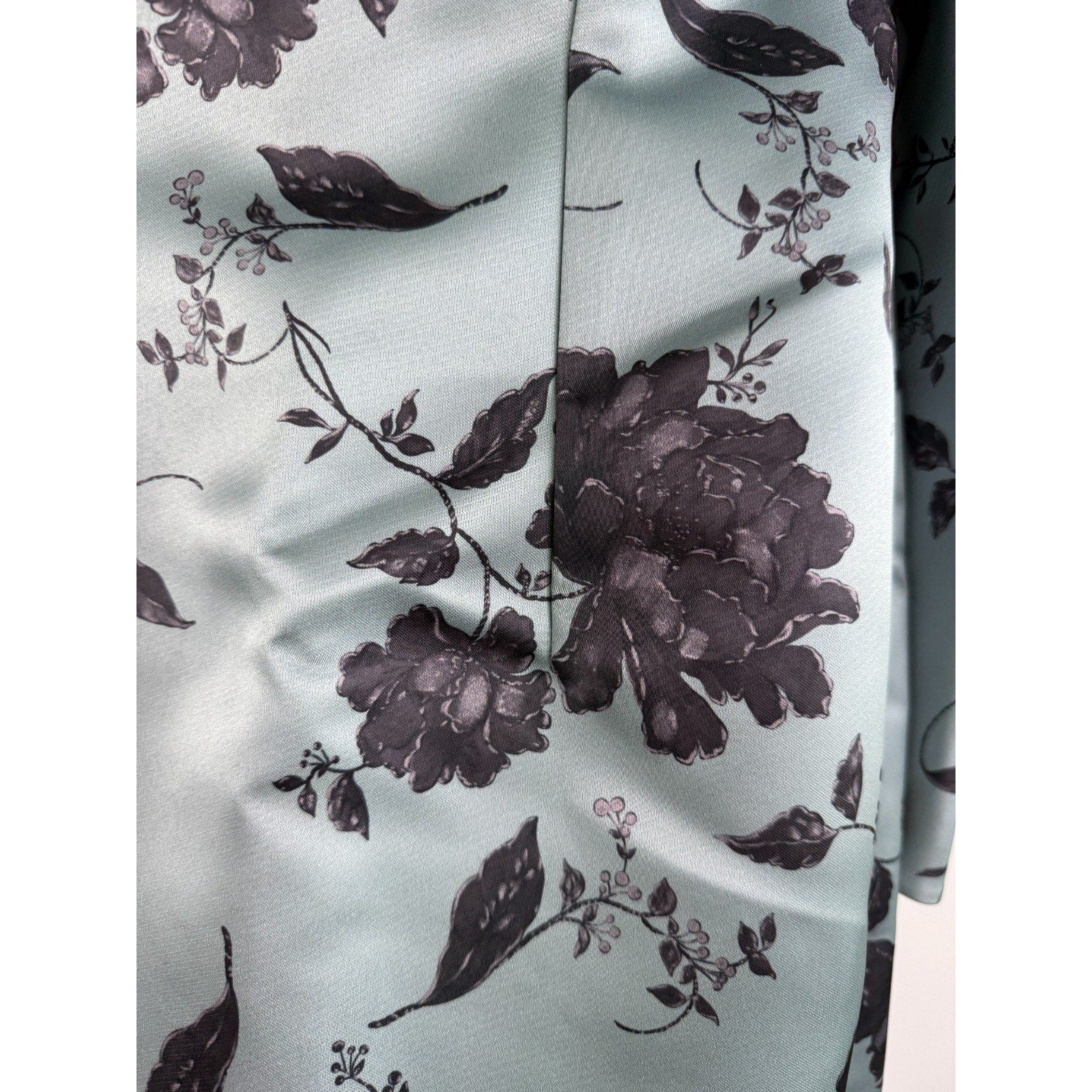 Emilia Wickstead Rose on Pistachio Melina Off Shoulder Dress  US 10 / UK 14