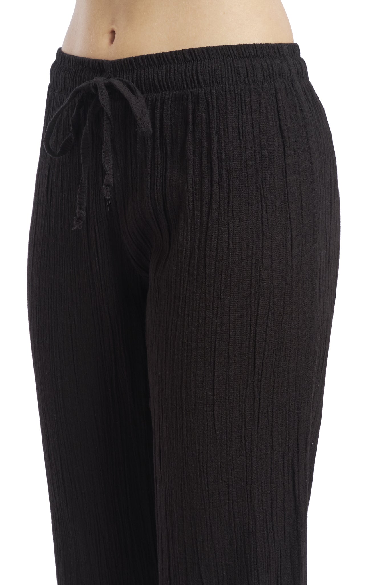 Women's Gauze Cotton Beach and PJ Pants (Black)