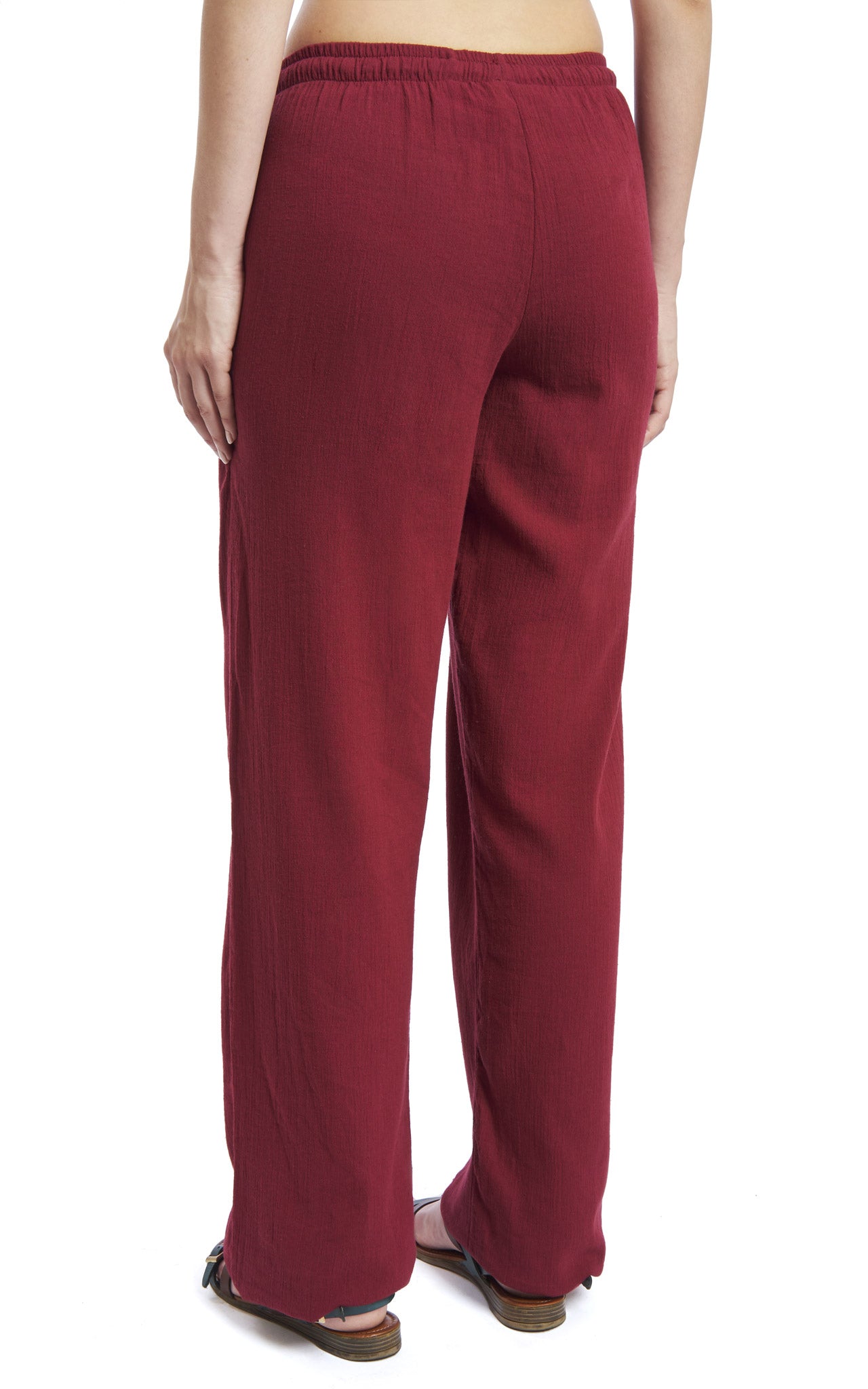 Women's Gauze Cotton Beach and PJ Pants (Burgundy)