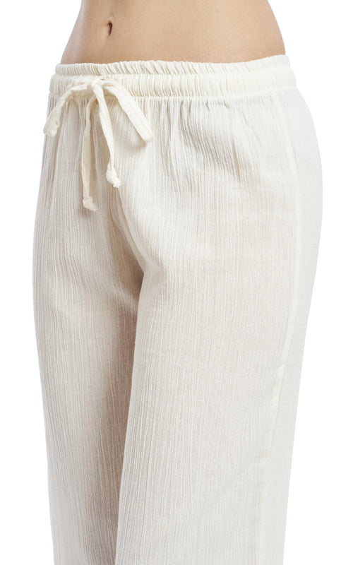 Women's Gauze Cotton Beach and PJ Pants (Cream)