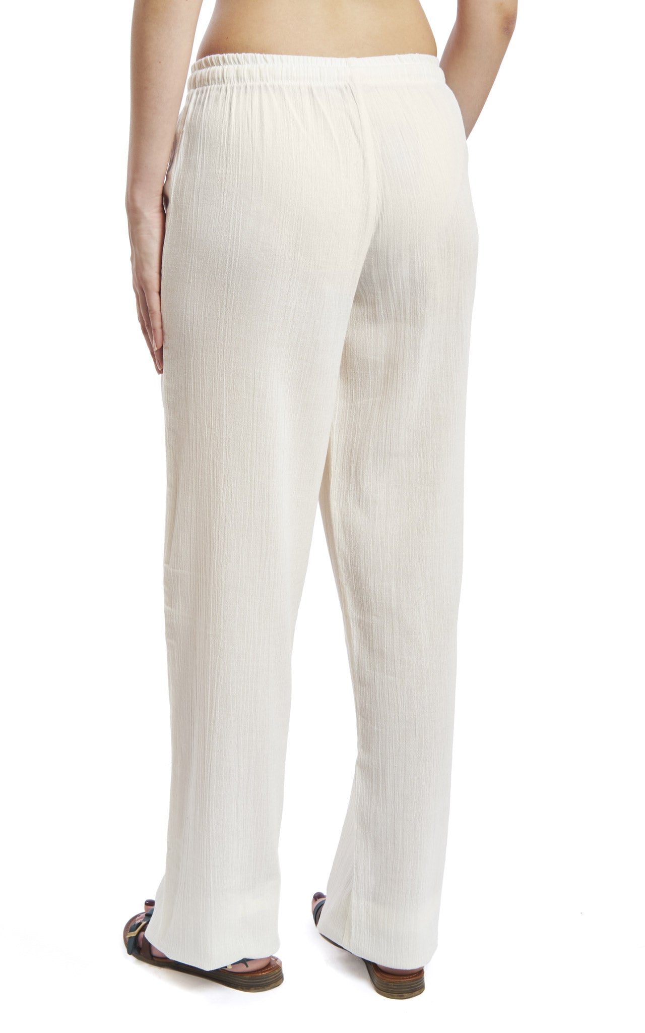 Women's Gauze Cotton Beach and PJ Pants (Cream)