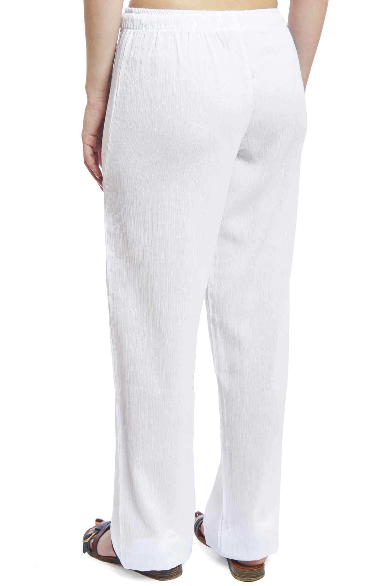 Women's Gauze Cotton Beach and PJ Pants (White)