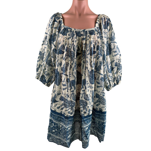 Rhode Sariska Safari Ruby Border Print Relaxed Fit Mini Dress  Size XS