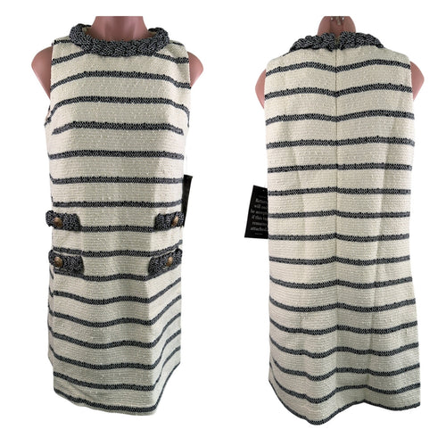 Tuckernuck Tweed Sleeveless Jackie Dress Navy Stripes  Size S