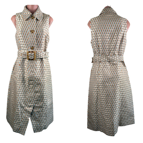 Tuckernuck Ocean Spray Sleeveless Cheyenne Button Closure Dress Beige Size M NWT