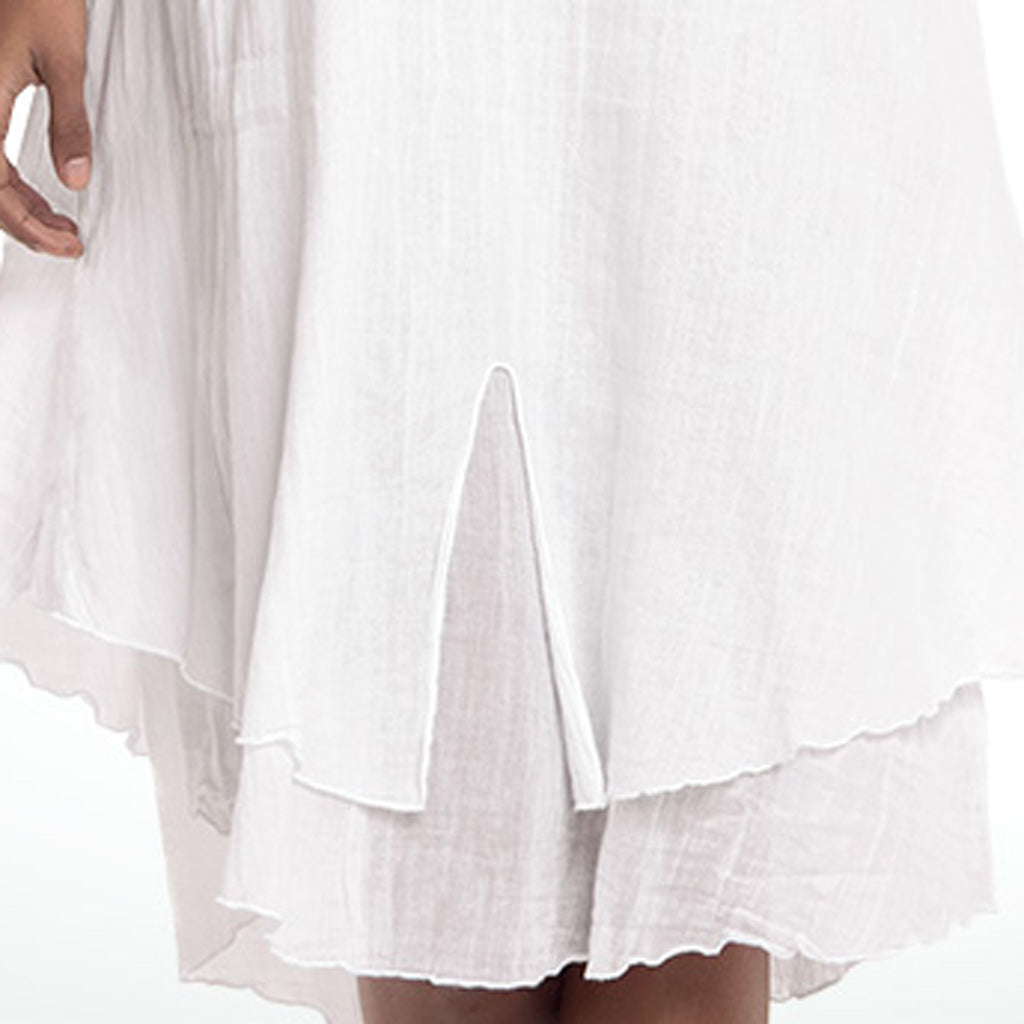 Women's Silver Foil Printed Half Sleeve Cotton Dress Skirt view