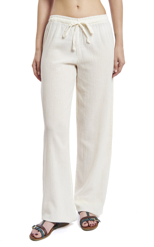 Women's Gauze Cotton Beach and PJ Pants (Cream)
