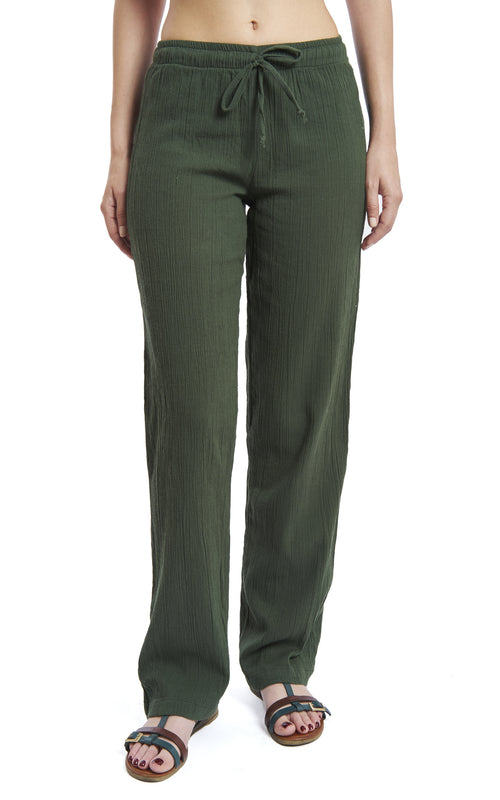 Women's Gauze Cotton Beach and PJ Pants (Green)