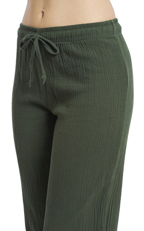 Women's Gauze Cotton Beach and PJ Pants (Green)