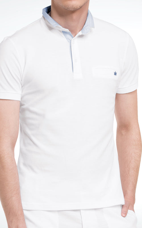 Men's Short Sleeve Mandarin Collar Cotton T-Shirt